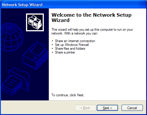 Windows XP Network Setup Wizard
