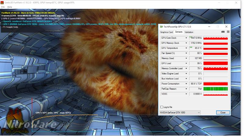 GTX 1050 Furmark GPU stress test