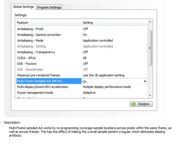GeForce Driver 347.25 adds MFAA support