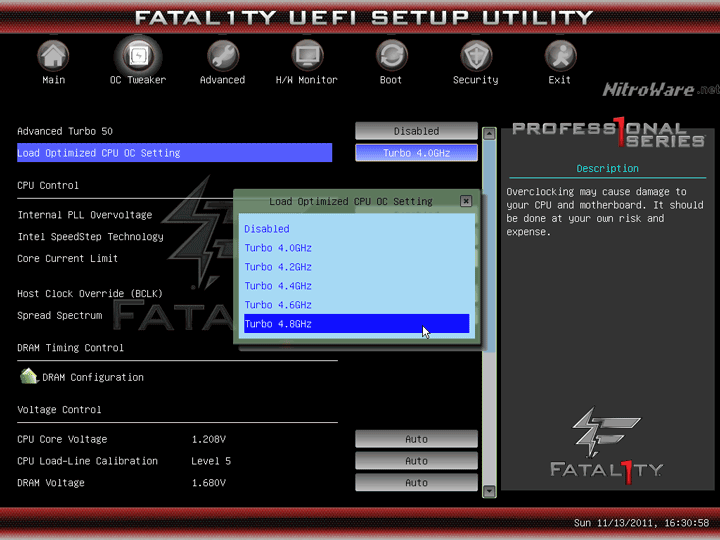 Core i7-2600K Z68 Asrock BIOS overclock