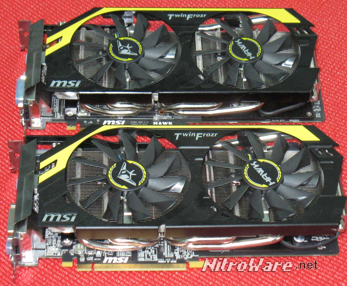 Top: MSI N760 HAWK Bottom: MSI R9 270X HAWK.