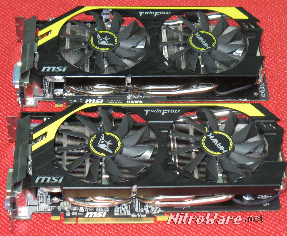 Top: MSI N760 HAWK Bottom: MSI R9 270X HAWK.