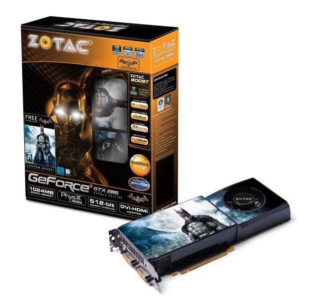 Zotac NVIDIA GeForce GTX 285 Batman Arkham Asylum Graphics Card