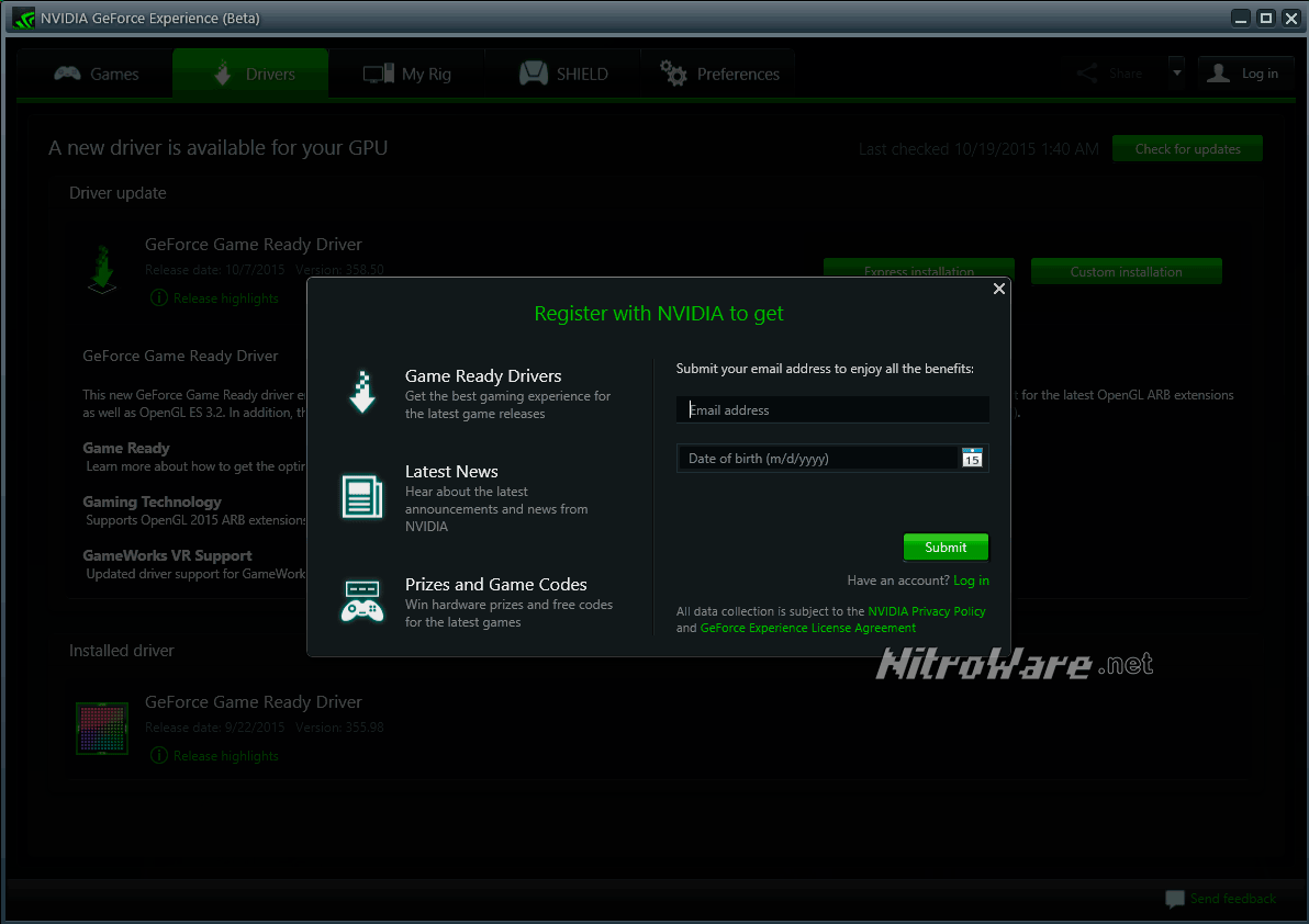 geforce experience 2.7.2 drivergate