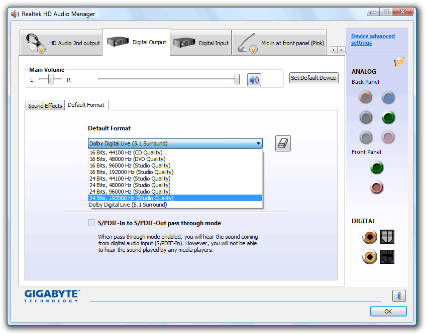 Realtek Control Panel Windows Vista