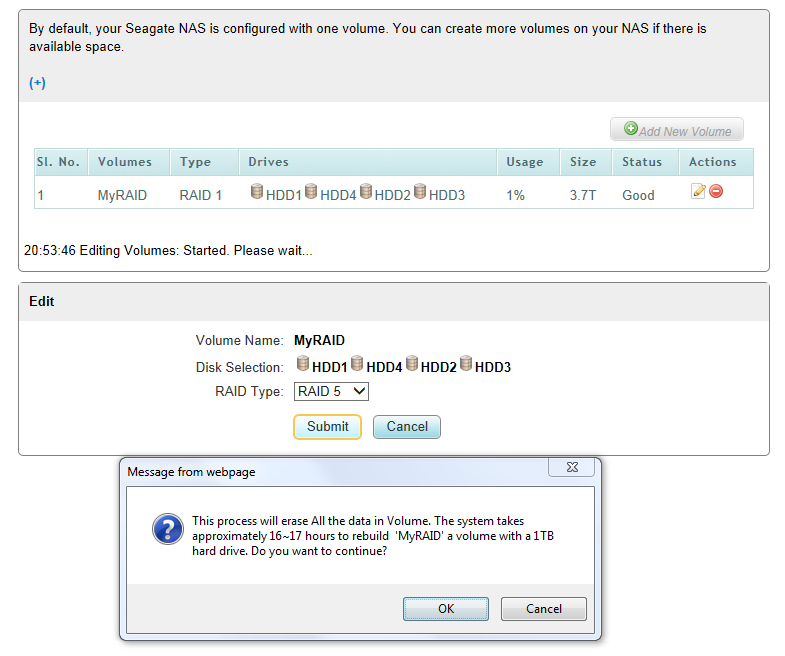 Seagate Business NAS RAID Rebuild