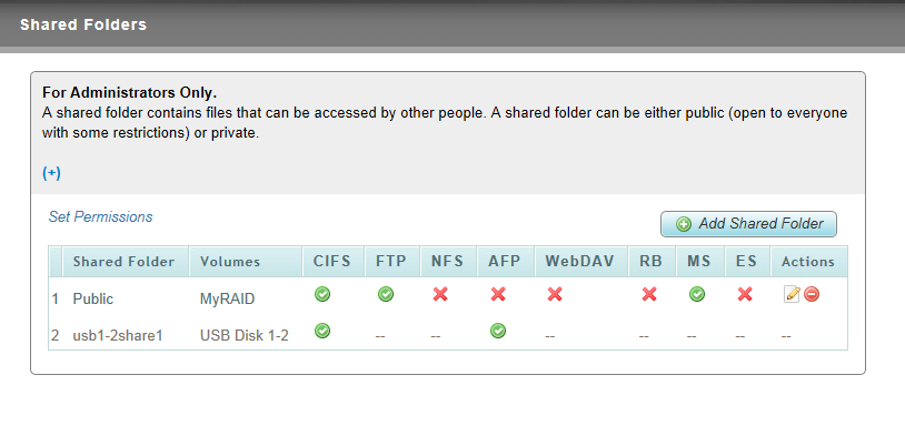 Seagate Business NAS interface